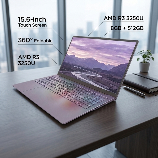 Brand New 15.6" Laptop AMD Ryzen 3 Dual Core 3.4GHz SSD IPS Display Full HD English Keyboard Windows 11 Home Business EU