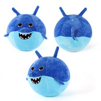 Balle en corne en peluche de 18 pouces pour enfants Activités de plein air Exercice Jumping Interaction Animaux Requins Éléphants Ballon d'agneau gonflable