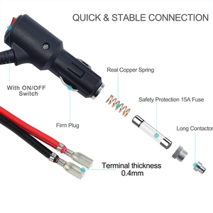Automotive Cigarette Plug Wiring <b>Harness</b> with Pilot Light and Female Blade Terminals Custom Cable OEM Wholesale Supply - Product Image 3