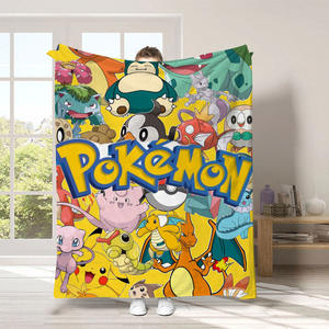 Manta de Poliéster Personalizada con Estampado de Pokémon, Suave y Cálida, para Niños y Adultos, para Sofá, Cama, Viajes, Picnic, Camping y Siesta - Product Image 1