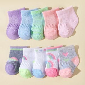 Grosir <span class=keywords><strong>set</strong></span> kaus kaki balita bayi baru lahir, 10 pasang pak antilembap kaus kaki bayi untuk anak laki-laki dan perempuan untuk musim semi - Product Image 1