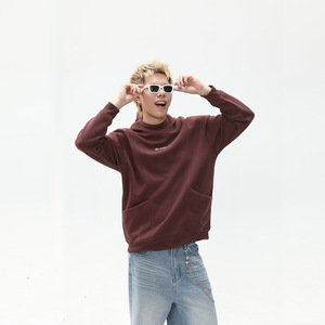 Gilet con cappuccio da uomo in cotone tinta unita, con motivo a lettere, in pile pesante, pullover casual ampio per l'autunno - Product Image 4