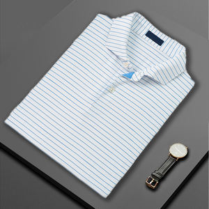 Meilleur Prix Bonne Qualité Séchage Rapide Slim Fit Broderie Vintage Stripe Print logo Personnaliser Polo t-shirt pour Hommes - Product Image 3