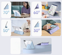 Étui de protection intelligent en cuir PU pliable en Y avec dos rigide transparent pour iPad Air 11/10,9/11 pouces - Léger, antichoc, divers modèles