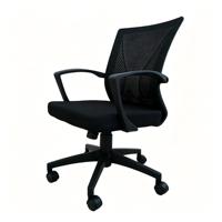 Chaise de bureau en maille à dossier moyen, avec accoudoirs fixes en PP, réglable en hauteur et pivotante, vente en gros d'usine