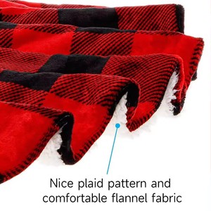 Couverture électrique chauffante en flanelle polaire chaude lavable personnalisée en gros pour l'hiver à carreaux rouges pour la couverture de Ainik - Product Image 5