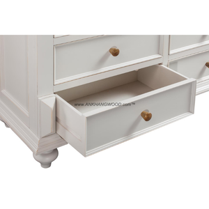 Meuble de chambre à coucher 6 tiroirs de marque LAS VEGAS en bois massif de chêne/pin/acacia du Vietnam - Product Image 3