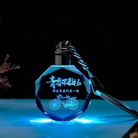 Recuerdo de Graduación Personalizado, Regalo de Fiesta, Artesanía de Cristal Grabado, Llavero de Cristal con Luz LED