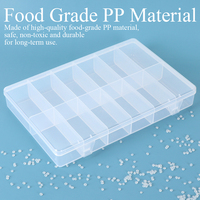 Boîte de rangement en plastique transparent à 12 compartiments SUNSHING Factory, fabriquée avec des matériaux recyclés, pour organiser les leurres de pêche à la mouche et les petites perles pour travaux manuels