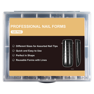 Formes à ongles certifiées pour nail art, extension de gel UV cristal, sans plateau en papier, capsules d'ongles rapides, 120 pièces en boîte, fabriqué aux États-Unis - Product Image 5