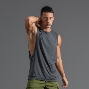 Coton Confortable Sans Manches Hommes Débardeurs Fitness Drop Arms Singlet Chemise Bodybuilding Workout Gym Chemises - Product Image 1