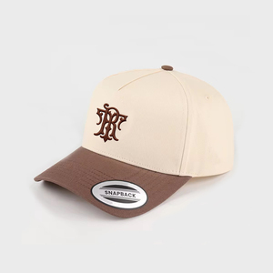 Gorra de 5 Paneles Personalizada, Gorra de Béisbol de 5 Paneles con Estructura en A, de Algodón, de Dos Tonos, Bordada, con Cierre a Presión - Product Image 1