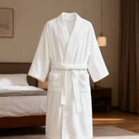 Peignoir de bain en tissu éponge de luxe personnalisé avec logo, absorbant, doux, épais, en coton, couleur unie, pour hôtel, spa, maison, col kimono