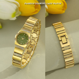 นาฬิกาข้อมือผู้หญิงทรงรีขนาดเล็ก ตัวเรือนโลหะผสมประดับเพชร ระบบควอตซ์ กันน้ำ พร้อมตัวล็อคแบบจิวเวลรี่ รับผลิตตามแบบ OEM ODM - Product Image 6