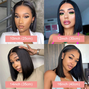 Parrucca Bob Brasiliana con Pizzo HD Trasparente 250% Pre-Pizzicata, Indossabile Senza Colla, 13x4, Capelli Umani Lisci, Parrucca Frontale in Pizzo - Product Image 5