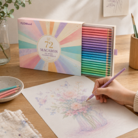 72 crayons de couleur à base d'huile couleur macaron pour l'école et le bureau, fournitures d'écriture et de correction, stylos de dessin pour artistes