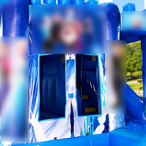 Château gonflable sur le thème de <span class=keywords><strong>la</strong></span> glace avec toboggan, motif neige bleue d'hiver, château de saut pour les fêtes d'enfants et <span class=keywords><strong>la</strong></span> location commerciale - Product Image 6