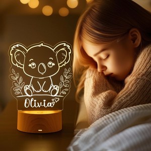 Creative Animal Acrylic ABS Wooden-look Base Led Christmas Lamp Kid's Room Decor Night <b>Light</b> for Gift - Product Image 1