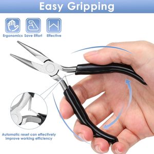 Obexa Stainless Steel Chain & Flat Nose Pliers Ergonomic Grip Black Finish Jewelry Making <b>Wire</b> Wrapping Professional <b>Craft</b> Tools - Product Image 4