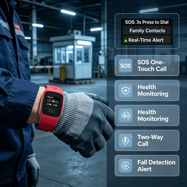 Nursing Home Elderly GPS Watch One-Click SOS Fall Alert Two-Way Talk Real-Time Health Safety Bracelet
