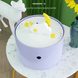 Dispensador de agua cerámico con oxígeno activo Moon para gatos, fuente de agua redonda reutilizable para mascotas - Product Image 4