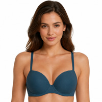Soutien-gorge push-up pour femme avec armatures, bonnet 3/4, soutien-gorge T-shirt, bretelles réglables, couleur unie, lingerie quotidienne, vente en gros ODM, 6 couleurs