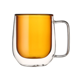2024 New tái sử dụng cao Borosilicate Glass cup thực phẩm cầm tay lớp đôi tường bên trong màu Glass <span class=keywords><strong>Mug</strong></span> với xử lý - Product Image 6