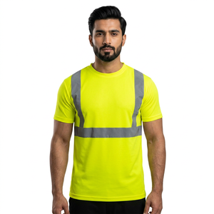 2026 Premium Safety Wear Custom Logo Wholesale high vis Shirts 100% Polyester Waterproof Reflective Safety T shirt for men - Product Image 1