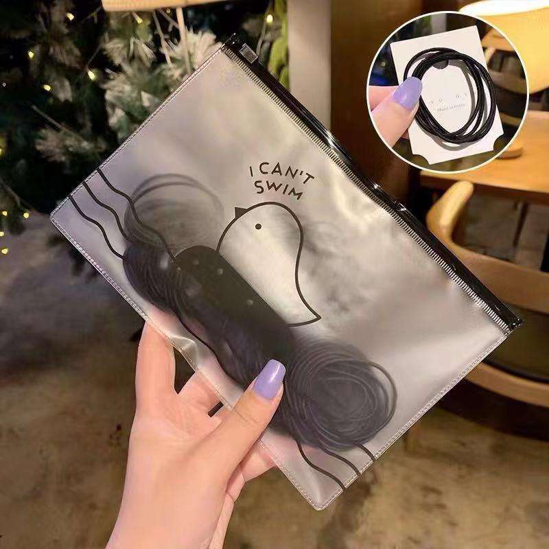 2 large circles pure black 100 pieces bag