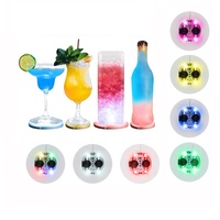 Pour le brevet américain Led bouteille lumières Glorifier autocollant éclairer cierges magiques bière Mini affichage clignotant lumière écologique 4 LED 5cm