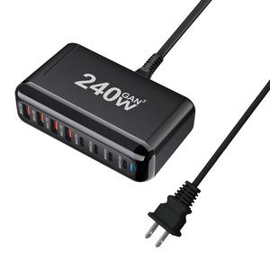 อะแดปเตอร์ชาร์จเร็ว 240W สำหรับเดสก์ท็อป 8 พอร์ต Type-C 4 พอร์ต USB PD QC3.0 สำหรับแล็ปท็อป โทรศัพท์มือถือ แท็บเล็ต - Product Image 2