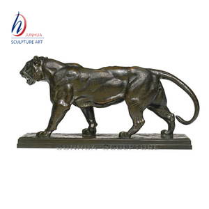 Sculptures d'animaux décoratives de jardin, statue de panthère en bronze grandeur nature, moulage, art 3D et objet de collection - Product Image 5