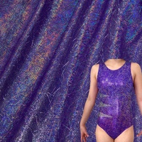 Lots de stock de tissu Spandex Ripstop extensible brillant, holographique, métallisé, effet feuille, pour sous-vêtements, justaucorps, tenues de fête, de danse et jupes
