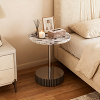 Luxuriöser Moderner Minimalistischer Kreativer Marmor-Schiefer-Design Kleiner Wohnzimmer-Couchtisch Eck-Beistelltisch Konsolentisch
