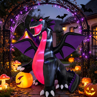 Modèle gonflable de dinosaure citrouille lumineux à LED personnalisé pour Halloween, idéal pour les fêtes de jardin et la décoration extérieure