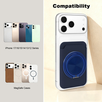 Nouveau support de téléphone magnétique rotatif à 360° avec anneau, support de carte magnétique puissant avec clip de fermeture, portefeuille pour cartes de crédit