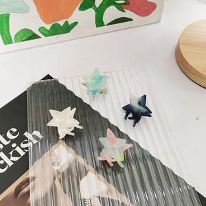 Mini pinces à cheveux personnalisées en forme d'étoile pour filles, strass, mignonnes, simples, en acétate, pince à griffe de haute qualité, vente en gros, cheveux personnalisés - Product Image 6