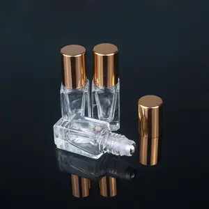 Garrafa de vidro vazia nova garrafa de vidro quadrada do perfume com rolo de vidro 3ml