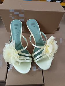 QuiteS, accesorio Floral grande amarillo claro, tacones delgados puntiagudos, moda de talla grande para mujer, zapatos de boda, <span class=keywords><strong>Sandalias</strong></span> de tacón Za - Product Image 5