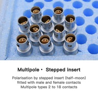 Connecteur circulaire multipolaire compatible Lemo FFA, série 1S, unipolaire triaxial, 650 250 275, inserts étagés, contact multipolaire 2-6 broches