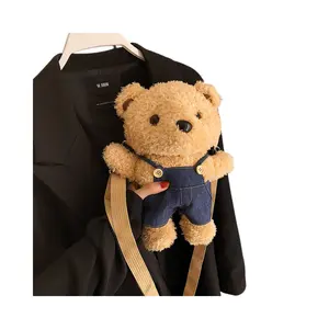 New nhỏ gấu Vai Crossbody thời trang cá tính dễ thương Dây đeo gấu Đồ chơi sang trọng Túi các mặt hàng lưu trữ