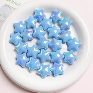 Cuentas de Estrella de Cinco Puntas Coloridas con Recubrimiento UV de Alta Calidad, Cuentas Sueltas con Orificio Recto para Manualidades de Teléfonos - Product Image 5