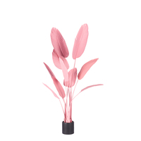 Fábrica de Guangdong, venta al por mayor, plantas de Palma de bonsái artificiales coloridas verdes decorativas para interiores, árbol de plátano de viajero falso con maceta