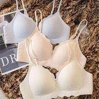 Soutien-gorge Jacquard à bords ondulés pour jeunes filles, bonnets 3D sans couture, léger, haute élasticité, maintien latéral, usage quotidien