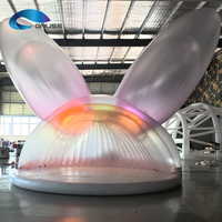 Ballon gonflable commercial personnalisé en forme de lapin (conception à air fermé) avec éclairage LED, film TPU changeant de couleur, imperméable, mignon, Bugs Bunny
