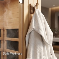 Salle de sauna infrarouge lointain à très faible EMF, conçue pour la sécurité avec isolation triple couche et éclairage d'ambiance LED doux