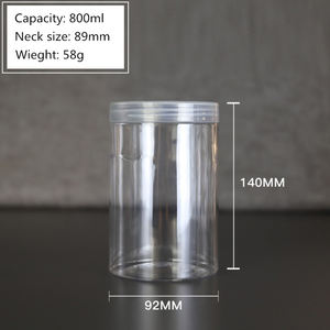 89mm calibre 200ml 250ml 300ml 400ml 500ml 600ml 800ml1000ml de plástico transparente para mascotas tarro de comida de envases de frasco con tapa de tornillo - Product Image 5