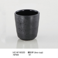 HC-W16020 de tasses en mélamine super style japonais personnalisées vaisselle légère de couleur noire, assiettes en plastique léger