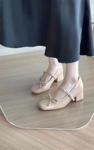 <span class=keywords><strong>Scarpe</strong></span> da Donna Mary Jane <span class=keywords><strong>con</strong></span> Fiocco e Tacco Nascosto, Comode Ballerine <span class=keywords><strong>con</strong></span> Tacco Largo - Product Image 2