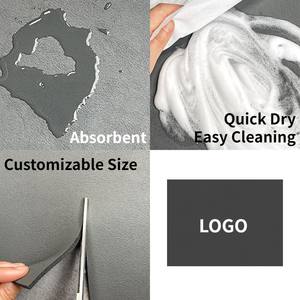 Alfombras de baño de secado rápido con superficie de cuero PU FF1647, <span class=keywords><strong>alfombrilla</strong></span> absorbente de fácil limpieza para secar platos, <span class=keywords><strong>alfombrilla</strong></span> de café antideslizante para ocultar manchas - Product Image 2